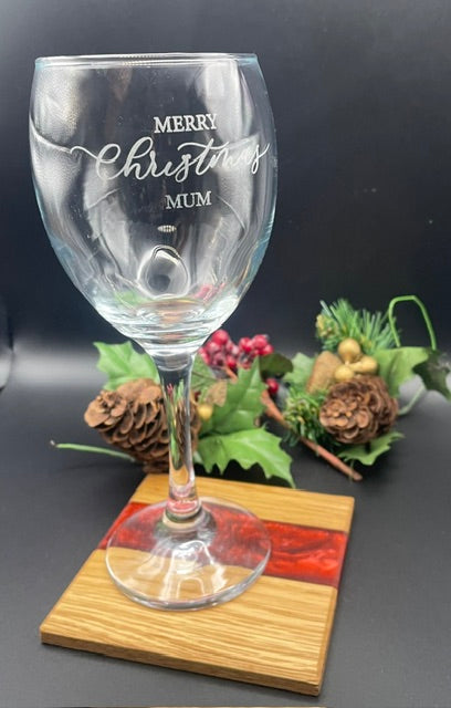 Resin/oak coaster