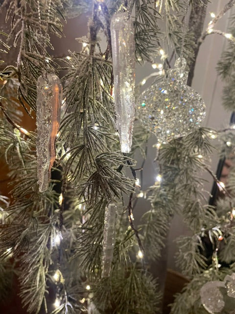 Various textured resin Christmas ornaments, Druzy texture on front creates natural shimmer