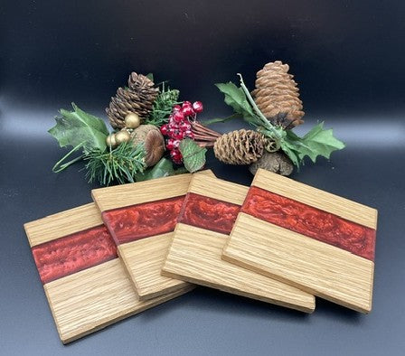 Resin/oak coaster