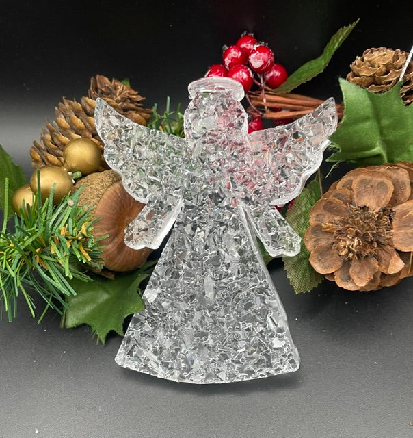 Epoxy resin druzy angel glitter Christmas decoration