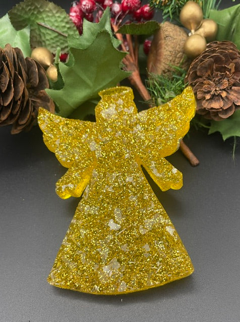 Epoxy resin druzy angel glitter Christmas decoration