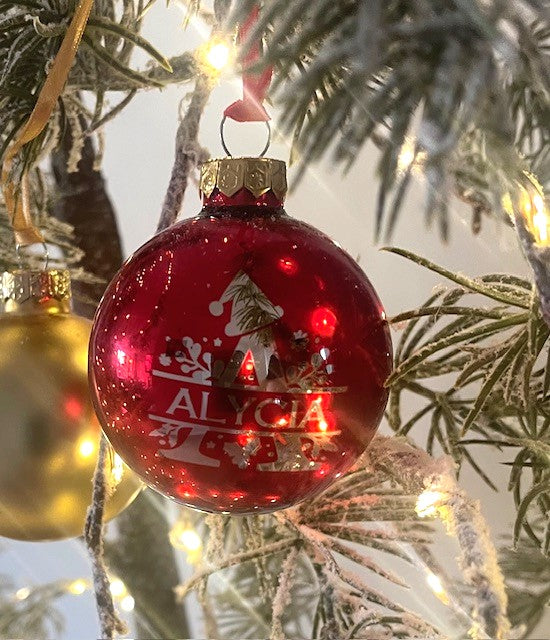 Christmas Alphabet bauble 6cm