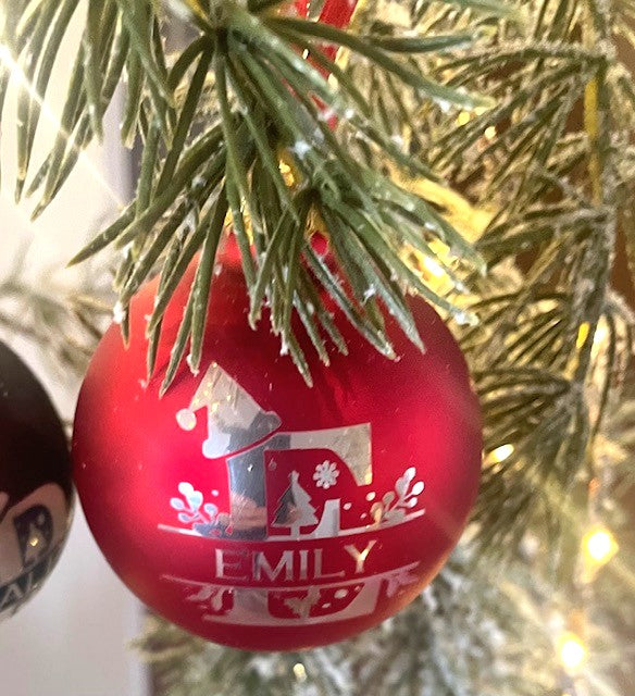 Christmas Alphabet bauble 6cm