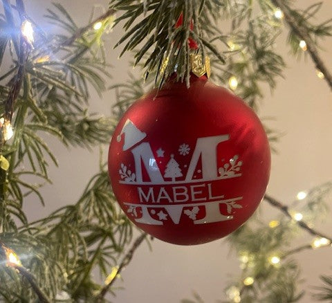 Christmas Alphabet Bauble 7 cm