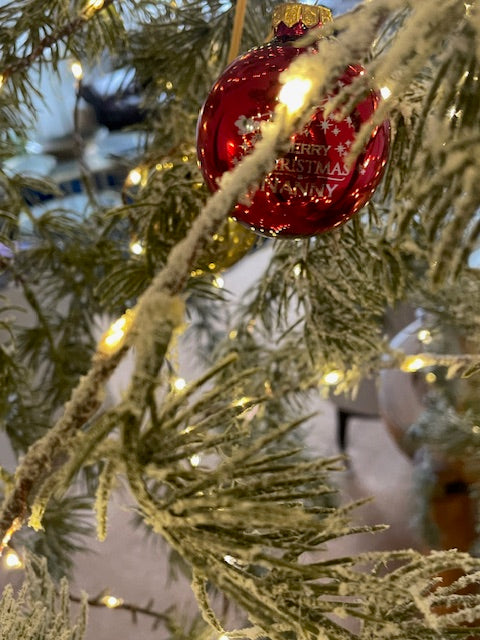 Santa sleigh personalised bauble 7cm