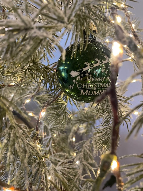 Santa sleigh personalised bauble 7cm