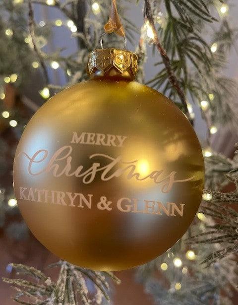 Personalised 8cm glass Christmas bauble