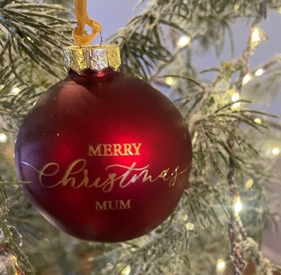 Personalised 8cm glass Christmas bauble