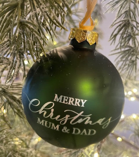 Personalised 8cm glass Christmas bauble
