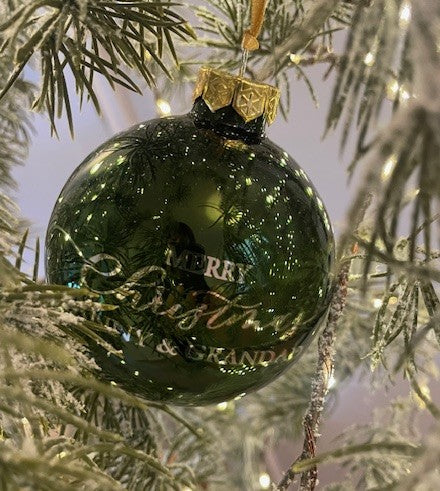 Personalised 8cm glass Christmas bauble