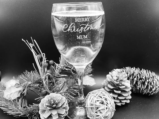 Festive wine glass