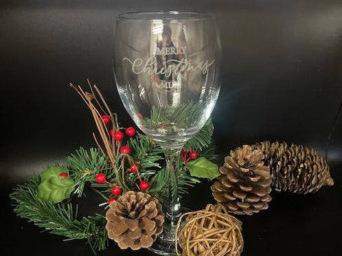 Festive wine glass