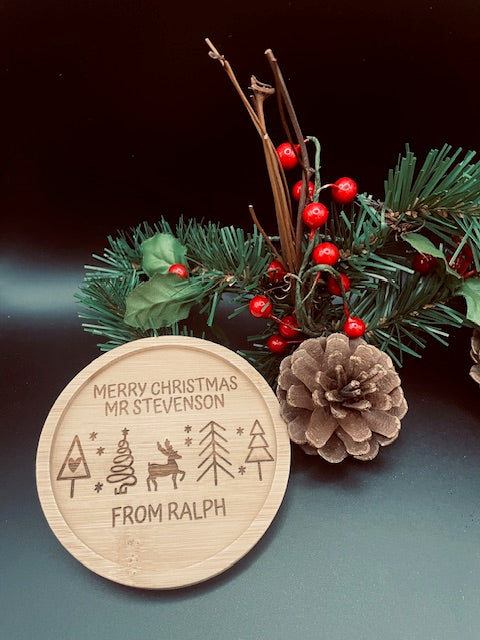 Personalised festive beer glass