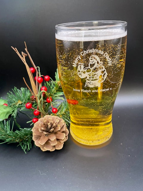 Festive beer glass