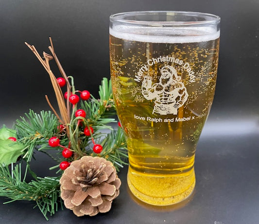 Festive beer glass