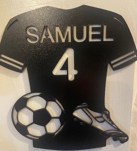 rugby shirt wall art personalised with name and shirt number