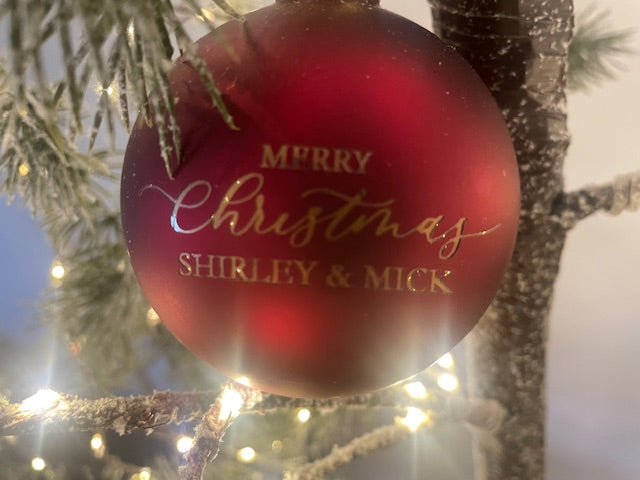 Personalised 8cm glass Christmas bauble